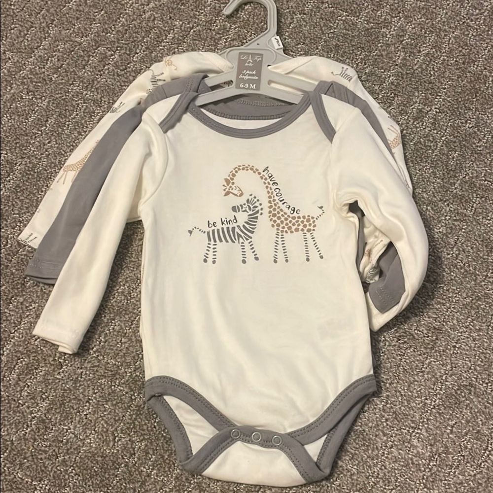 Gray and Cream Baby Onesie